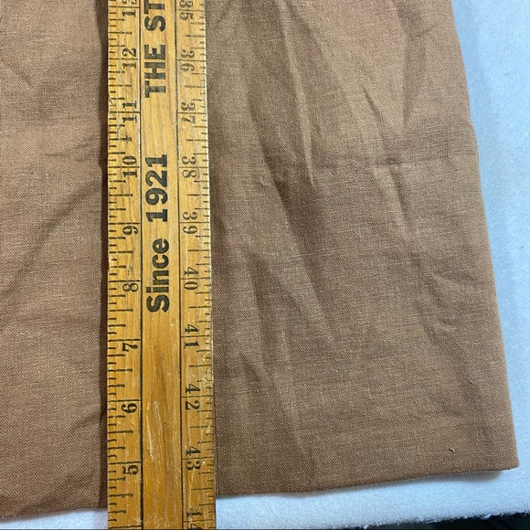 Adolfo Studio Dress Woman’s 14 Linen Blend Maxi Sheath Dress Brown Short Sleeve - Picture 5 of 11